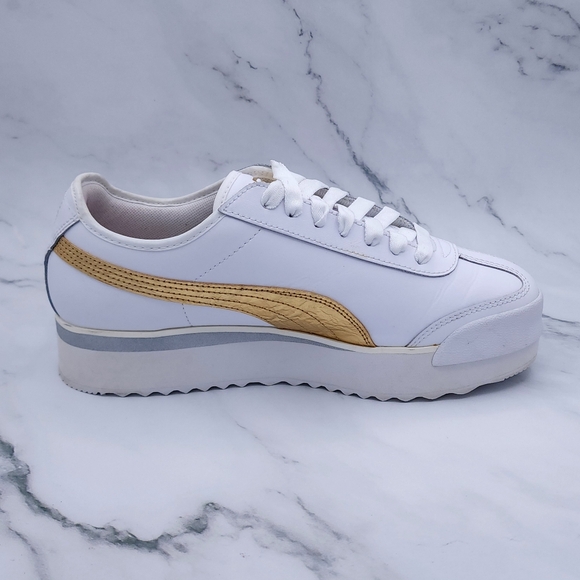 Puma - Roma Amor Women's Sneakers - White & Gold - US 9½ - Picture 9 of 13